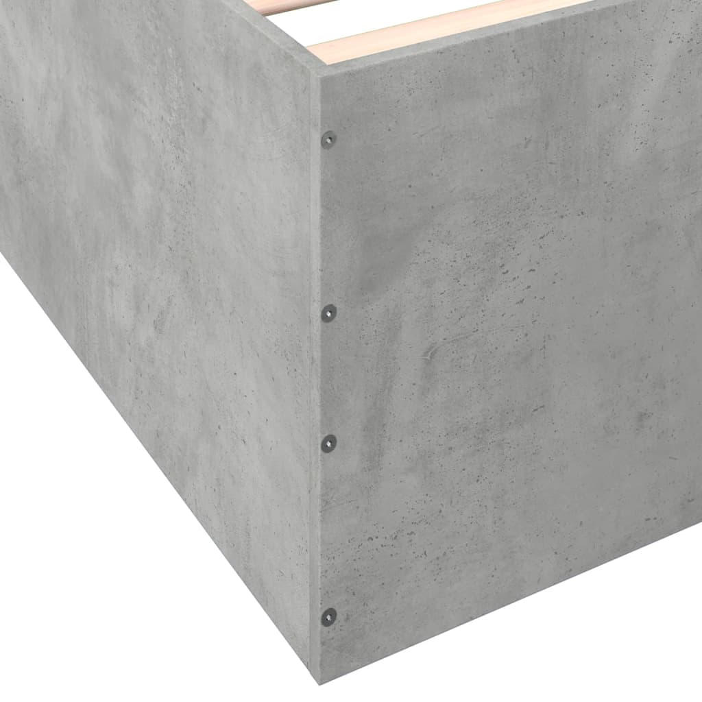 Bed Frame without Mattress Concrete Grey 120x190 cm Small Double