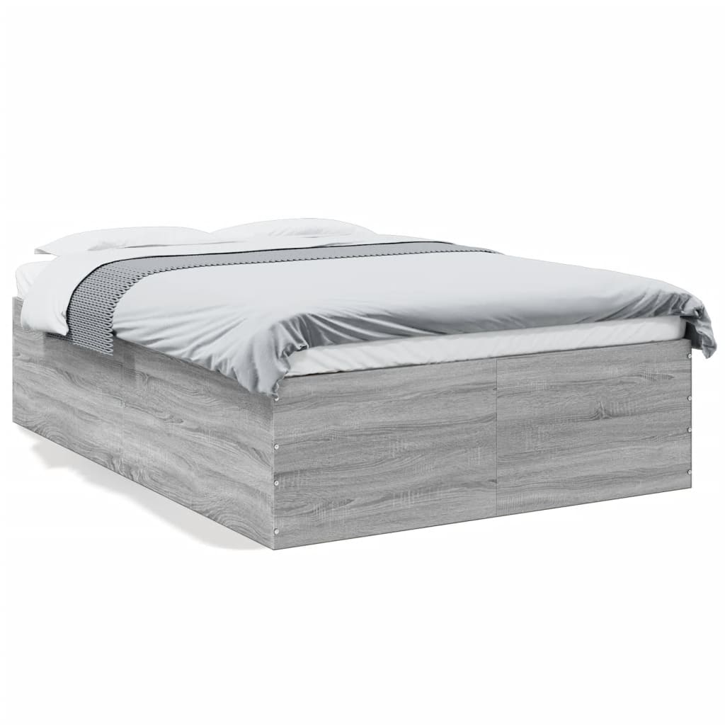 Bed Frame without Mattress Grey Sonoma 120x190 cm Small Double