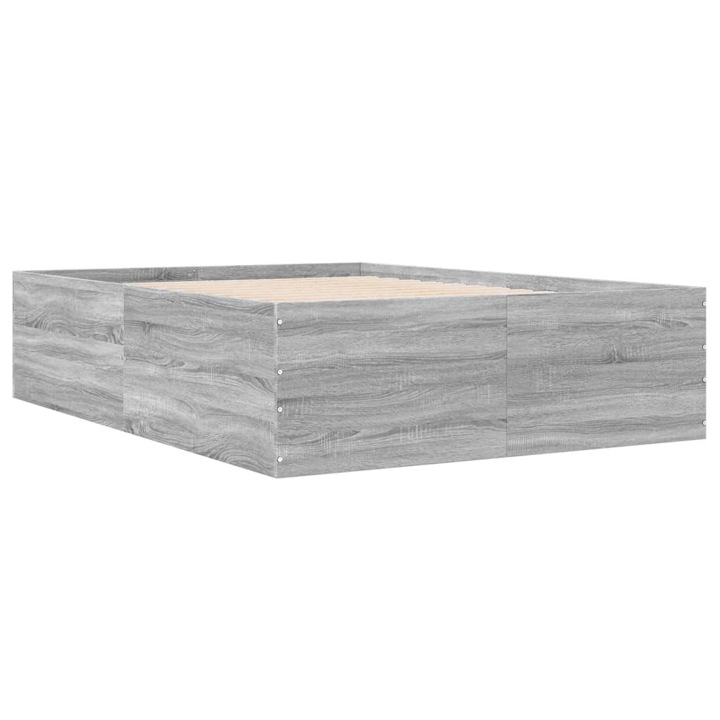 Bed Frame without Mattress Grey Sonoma 120x190 cm Small Double