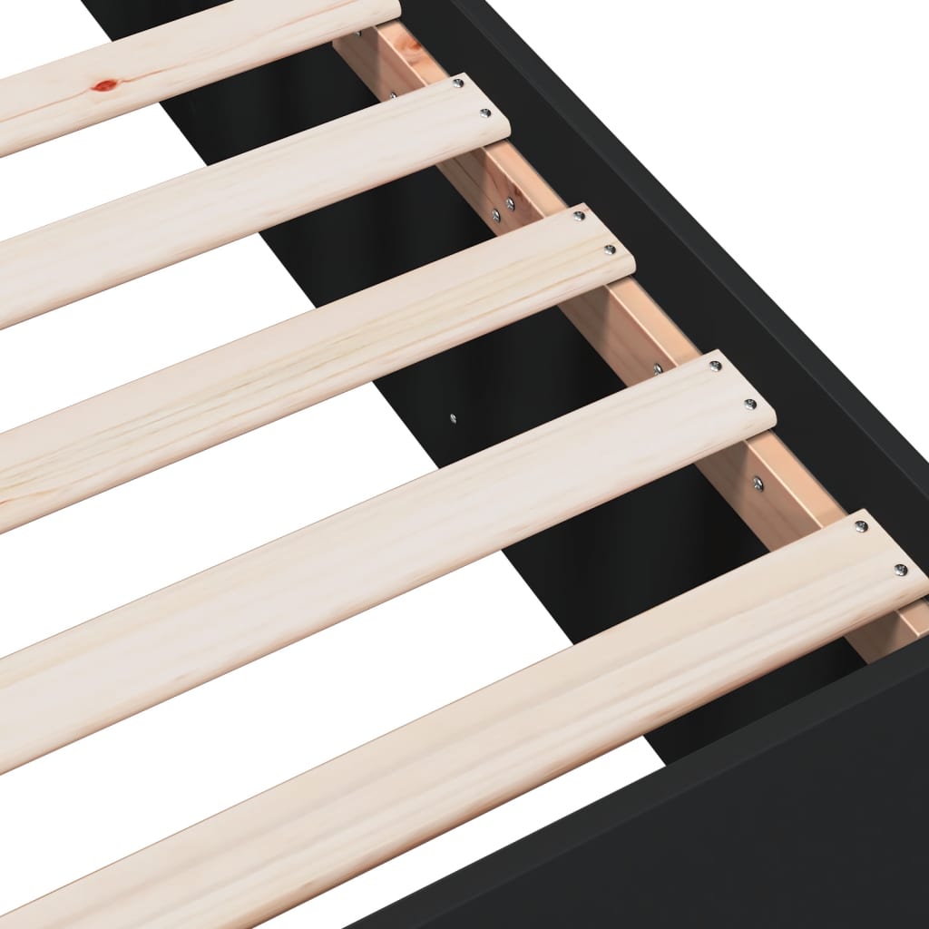 Bed Frame without Mattress Black 100x200 cm