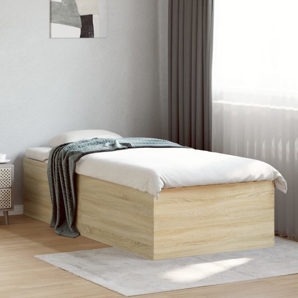 vidaXL Bed Frame without Mattress Sonoma Oak 100x200 cm