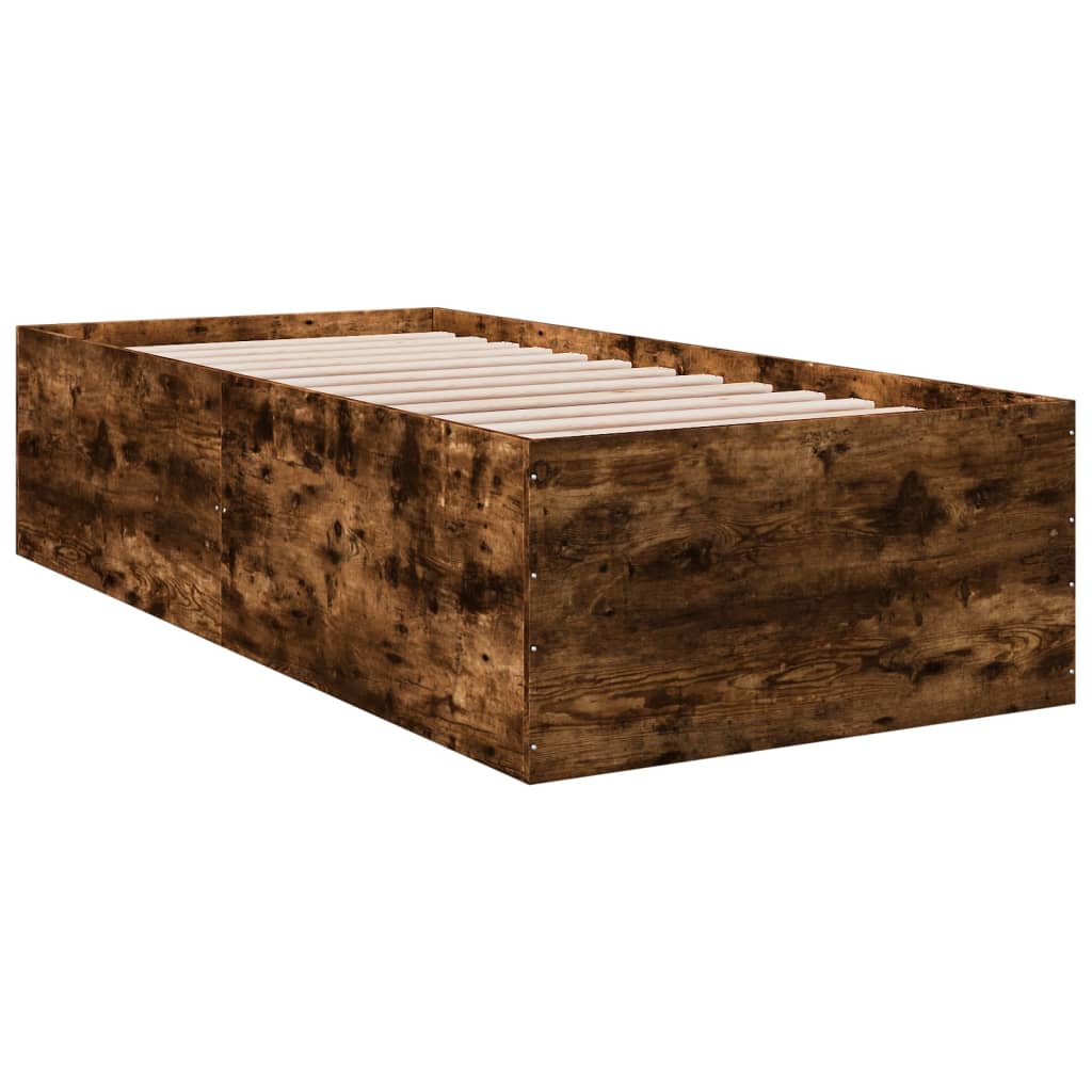 Bed Frame without Mattress Smoked Oak 100x200 cm