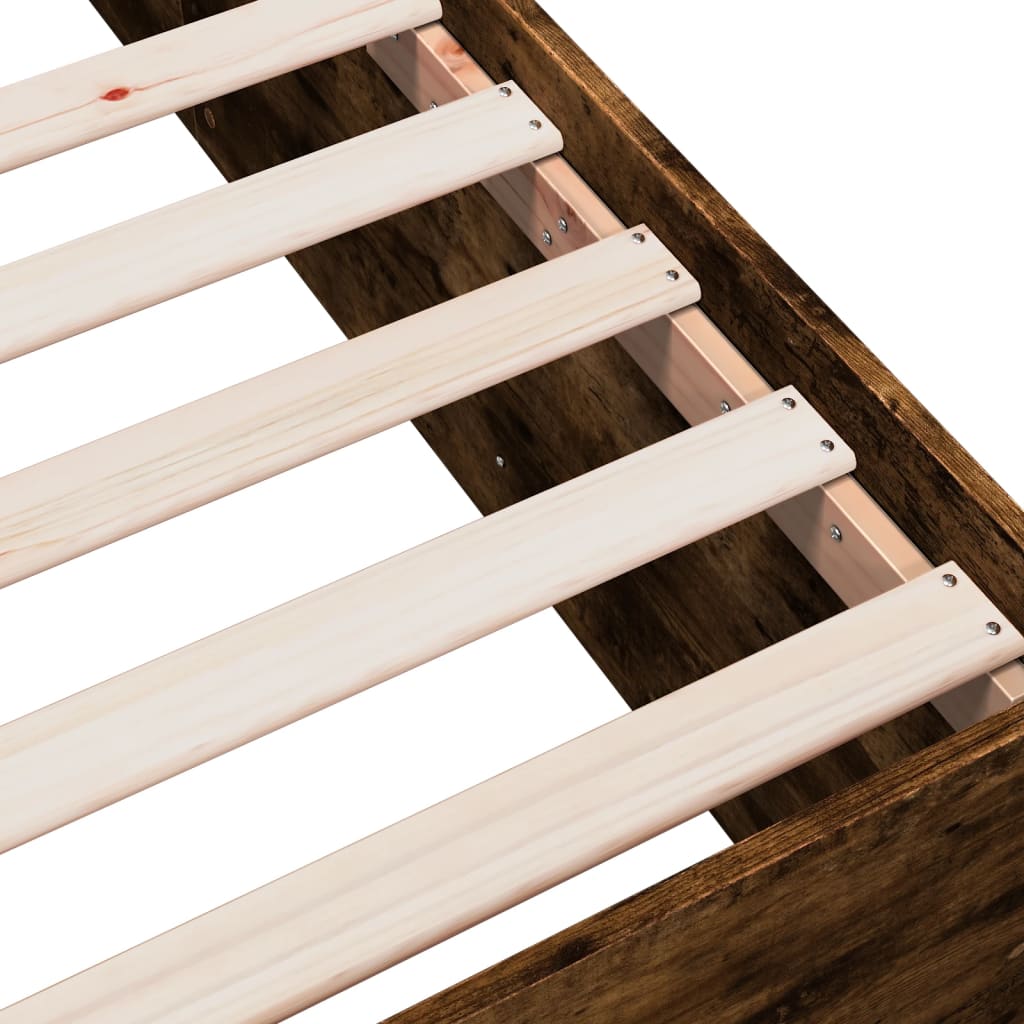 Bed Frame without Mattress Smoked Oak 100x200 cm