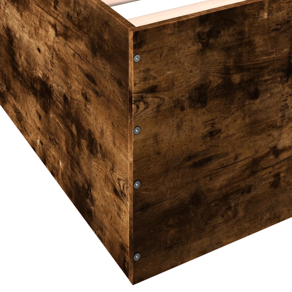 Bed Frame without Mattress Smoked Oak 100x200 cm