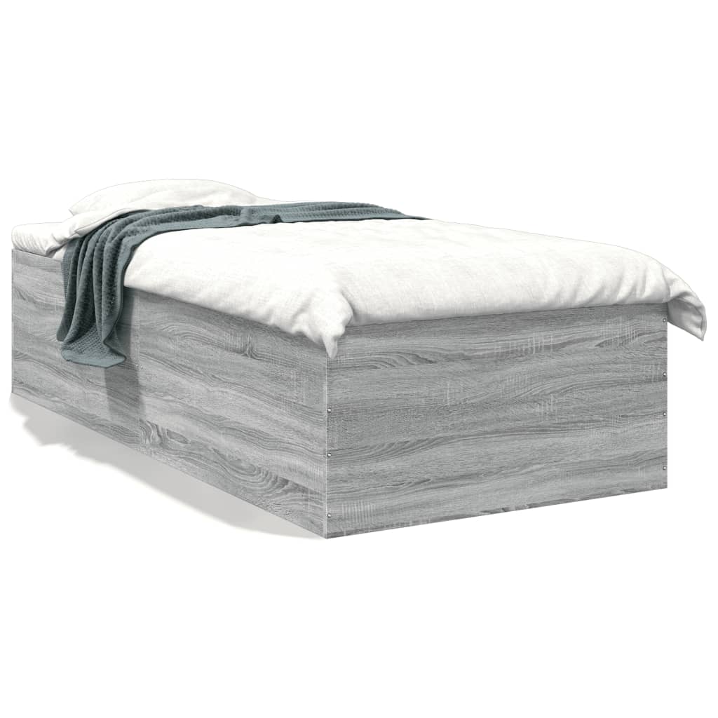 Bed Frame without Mattress Grey Sonoma 90x200 cm