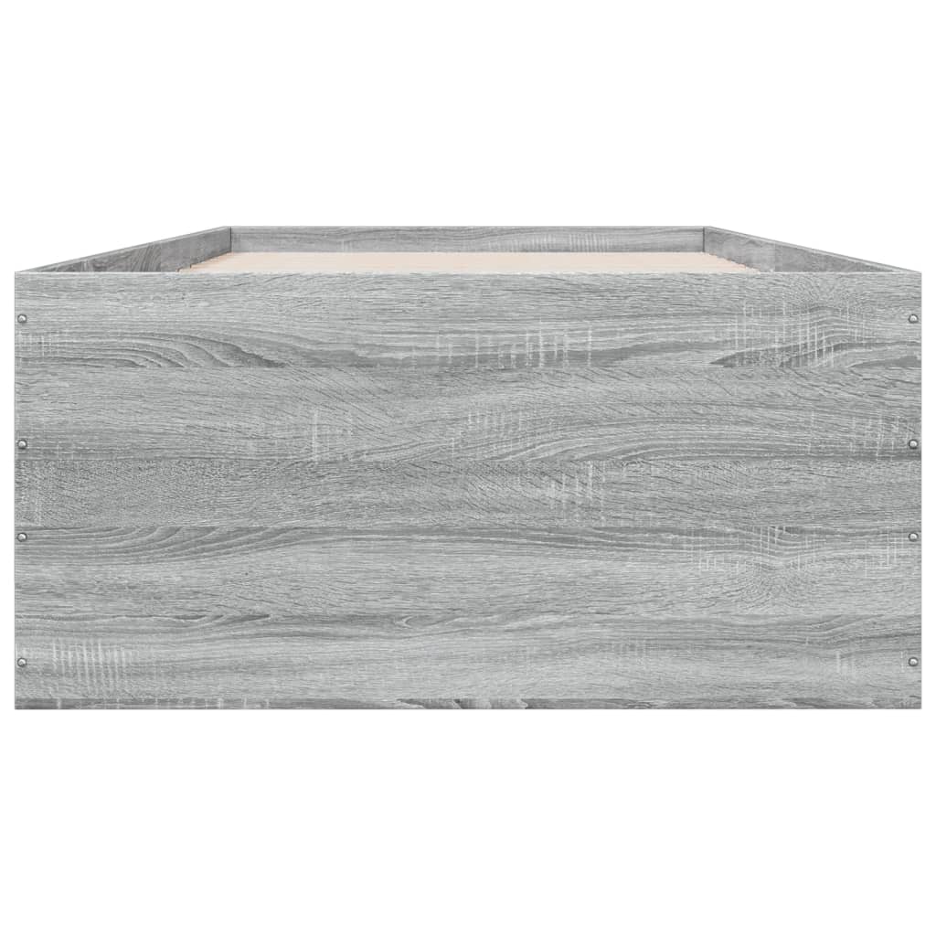 Bed Frame without Mattress Grey Sonoma 90x200 cm
