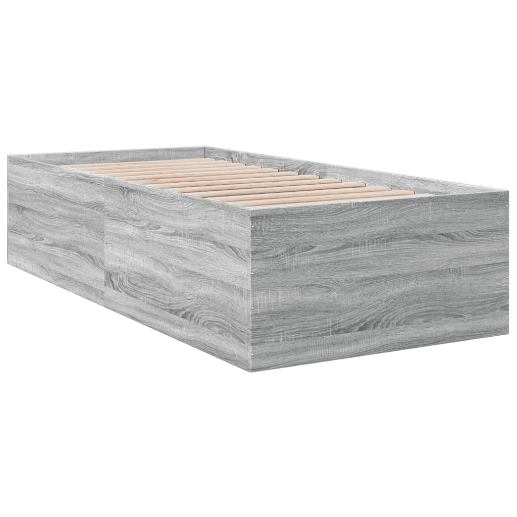 Bed Frame without Mattress Grey Sonoma 90x200 cm