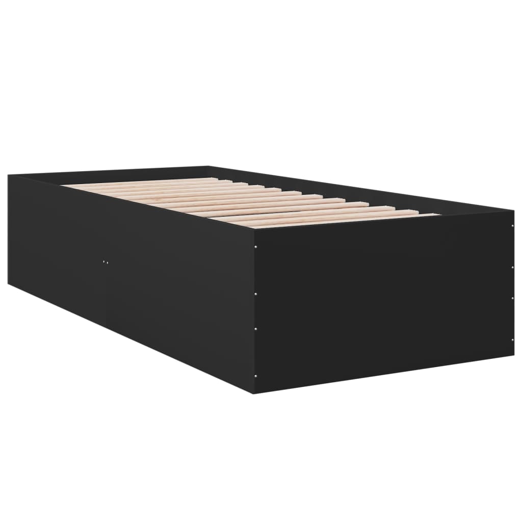 vidaXL Bed Frame without Mattress Black 90x190 cm Single