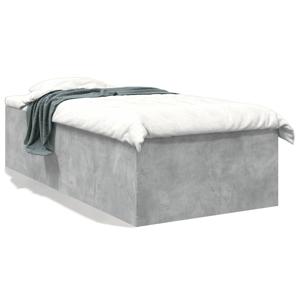 Bed Frame without Mattress Concrete Grey 90x190 cm Single