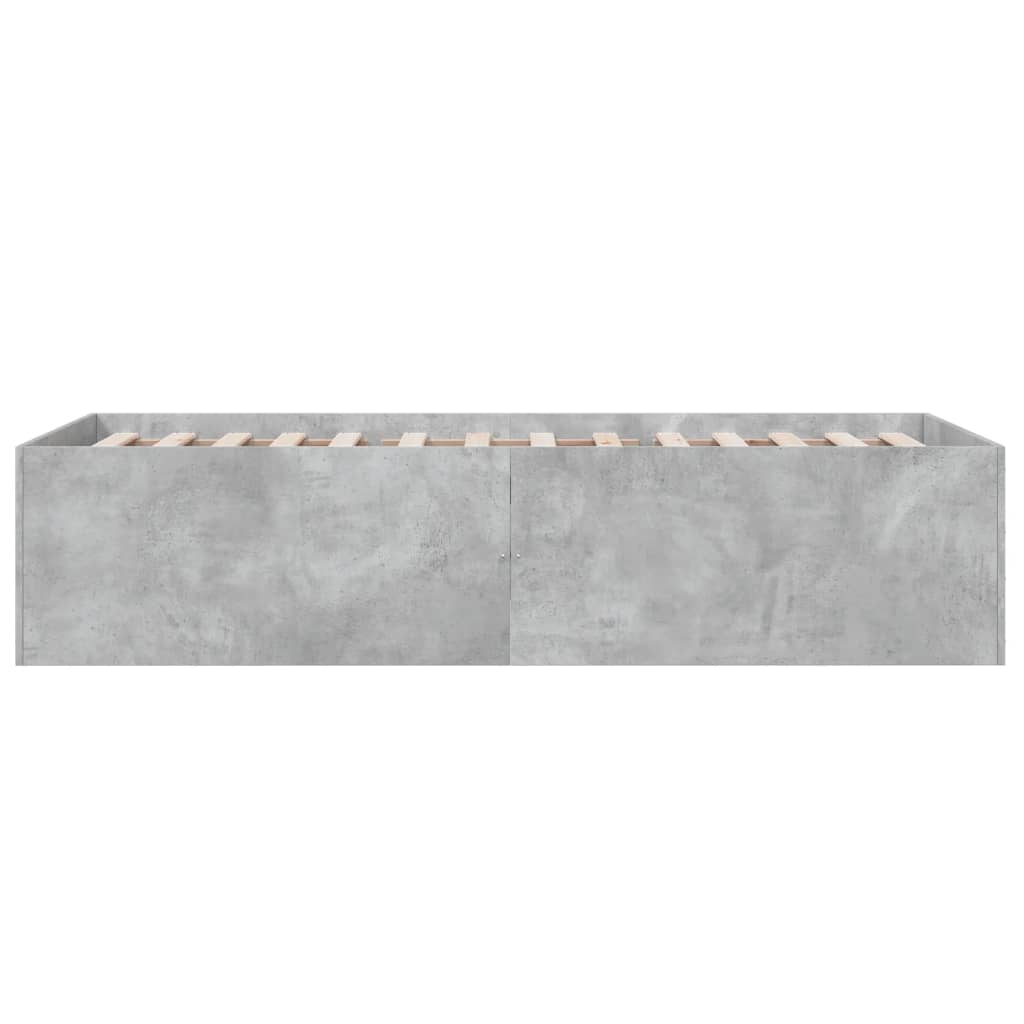 Bed Frame without Mattress Concrete Grey 90x190 cm Single