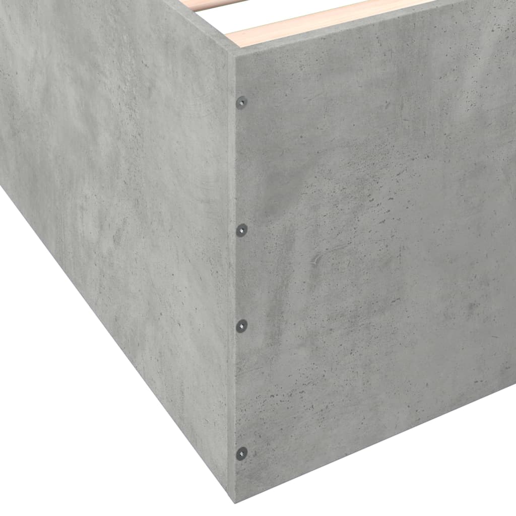 Bed Frame without Mattress Concrete Grey 90x190 cm Single