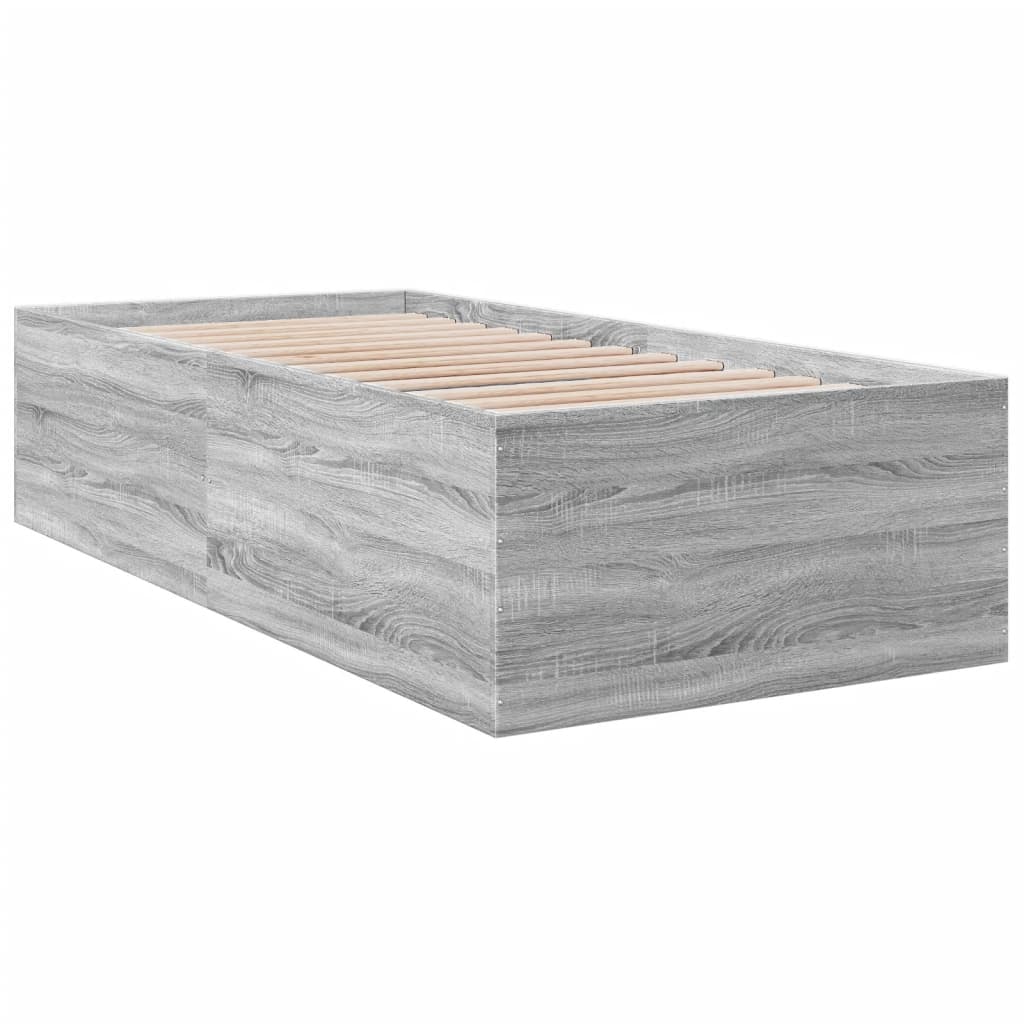 Bed Frame without Mattress Grey Sonoma 90x190 cm Single