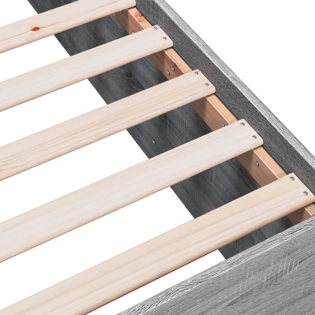 Bed Frame without Mattress Grey Sonoma 90x190 cm Single
