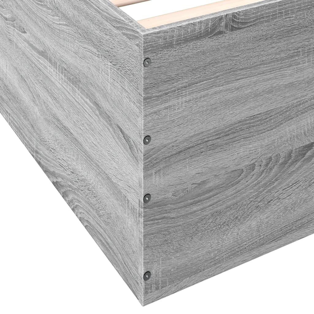 Bed Frame without Mattress Grey Sonoma 90x190 cm Single