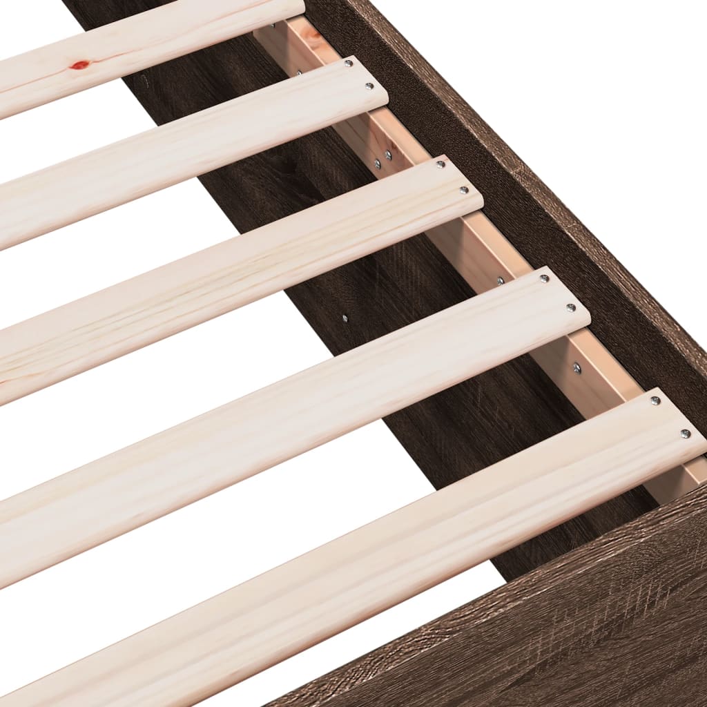 Bed Frame without Mattress Brown Oak 90x190 cm Single