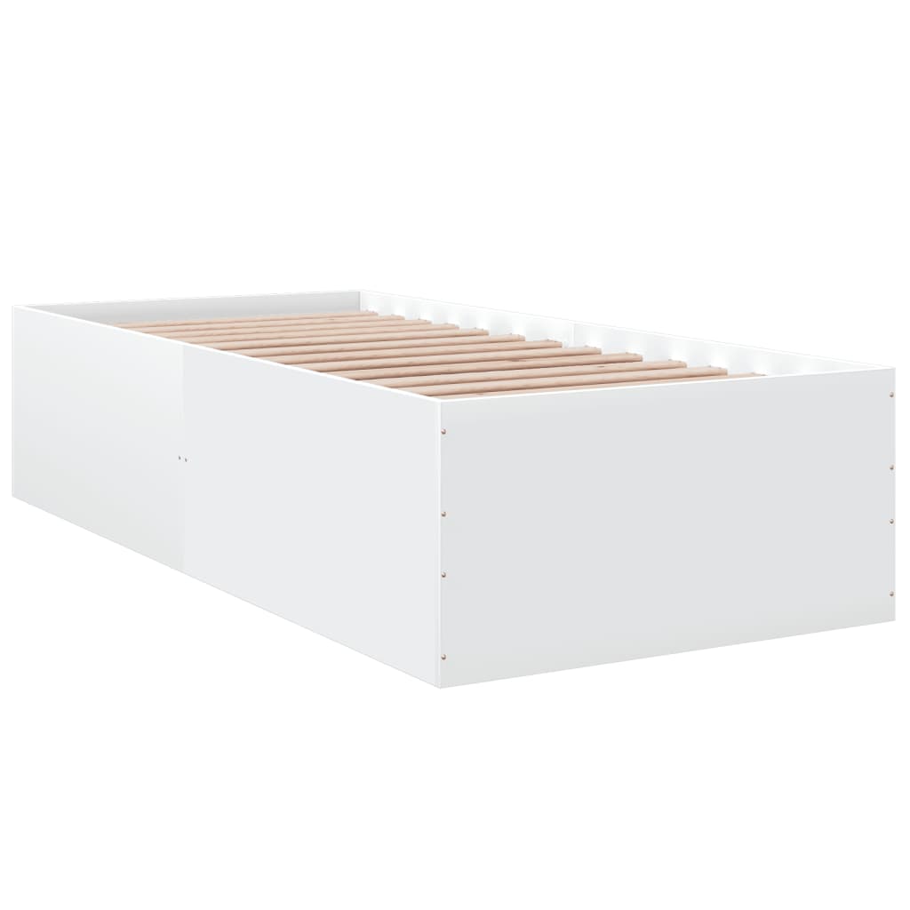 Bed Frame without Mattress White 75x190 cm Small Single