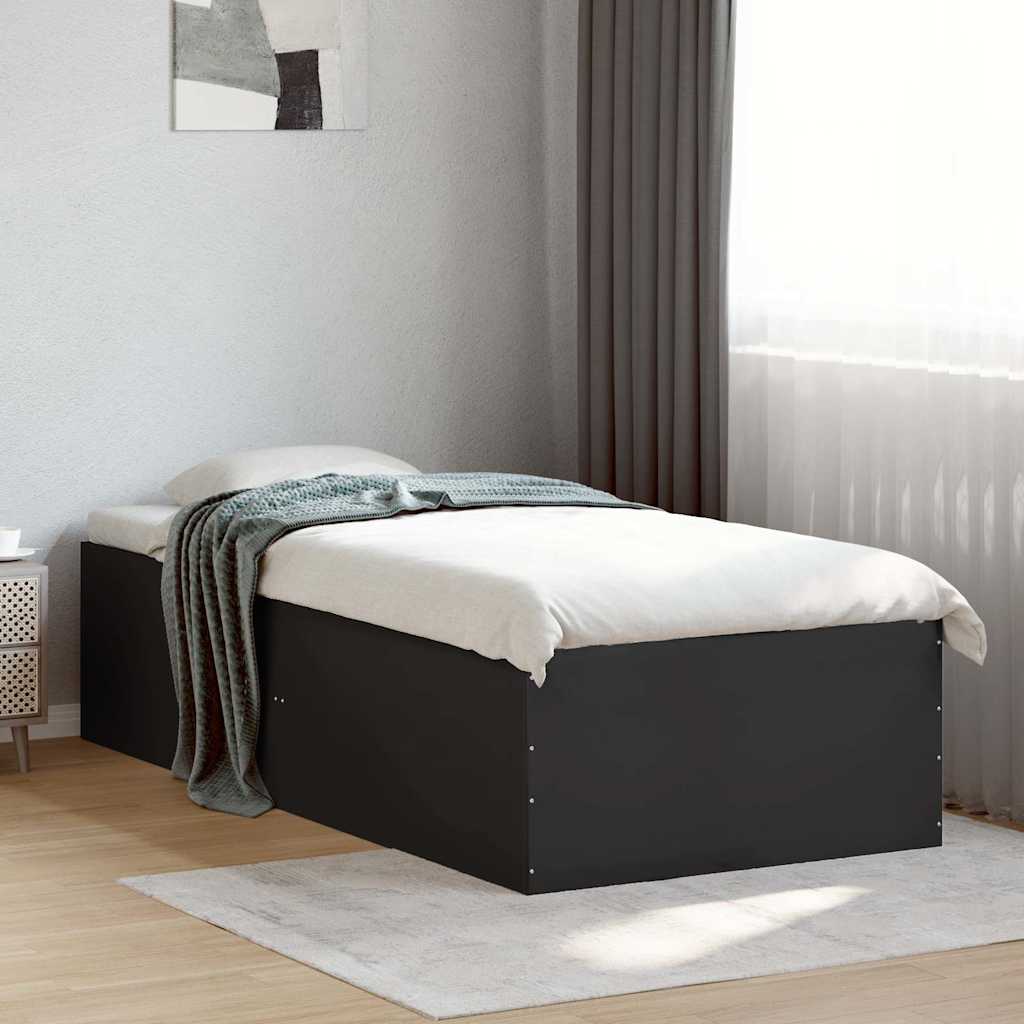 Bed Frame without Mattress Black 75x190 cm Small Single