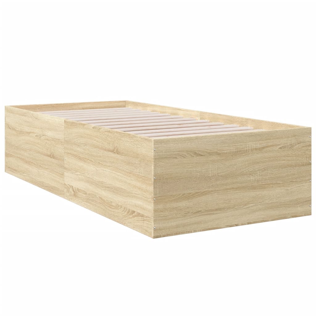 Bed Frame without Mattress Sonoma Oak 75x190 cm Small Single