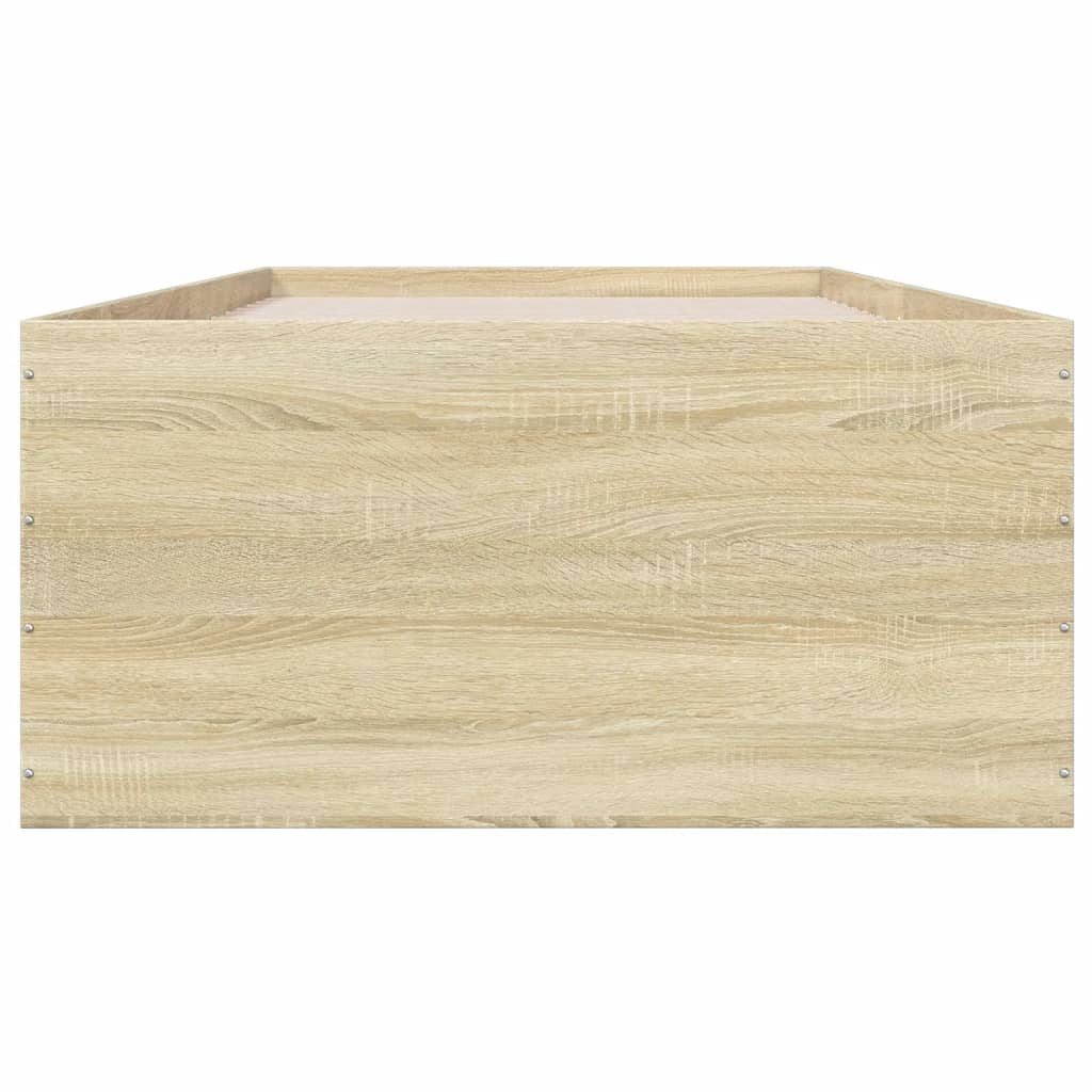 Bed Frame without Mattress Sonoma Oak 75x190 cm Small Single