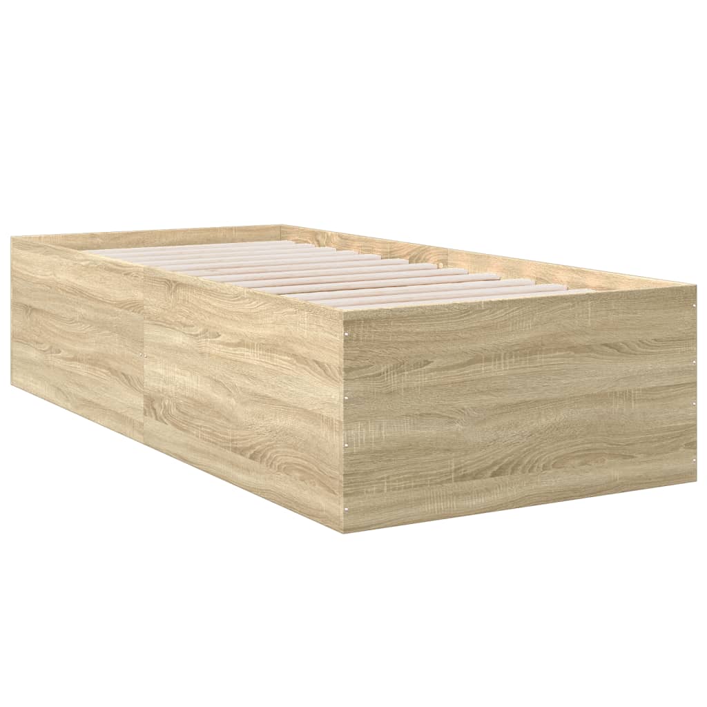 Bed Frame without Mattress Sonoma Oak 75x190 cm Small Single