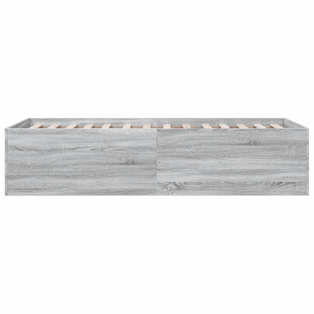 Bed Frame without Mattress Grey Sonoma 75x190 cm Small Single