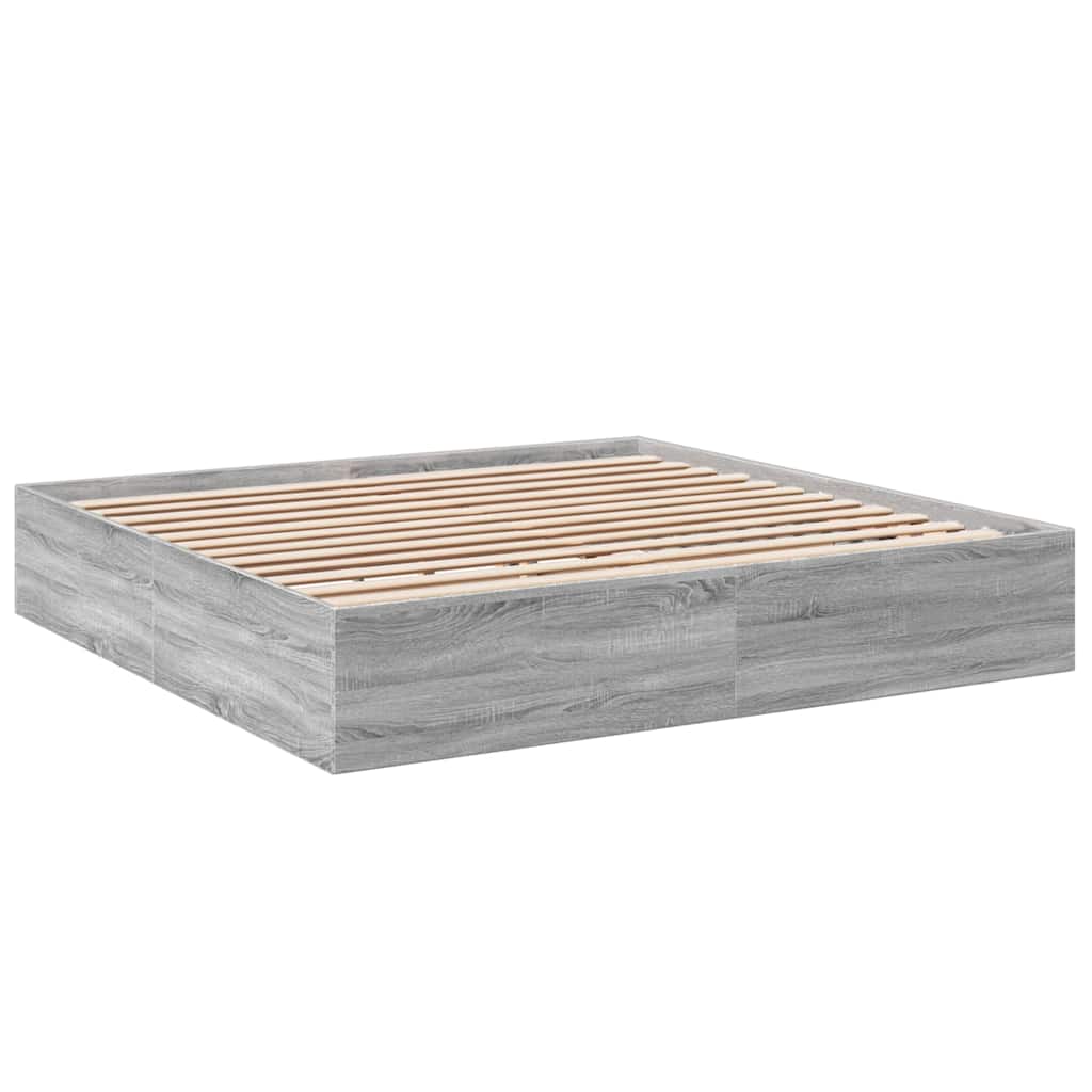 Bed Frame without Mattress Grey Sonoma 200x200 cm