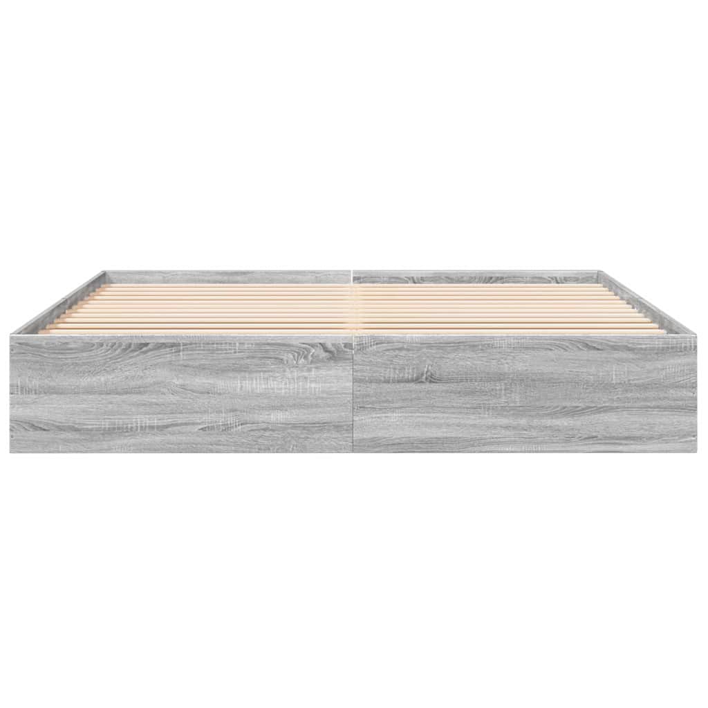 Bed Frame without Mattress Grey Sonoma 200x200 cm