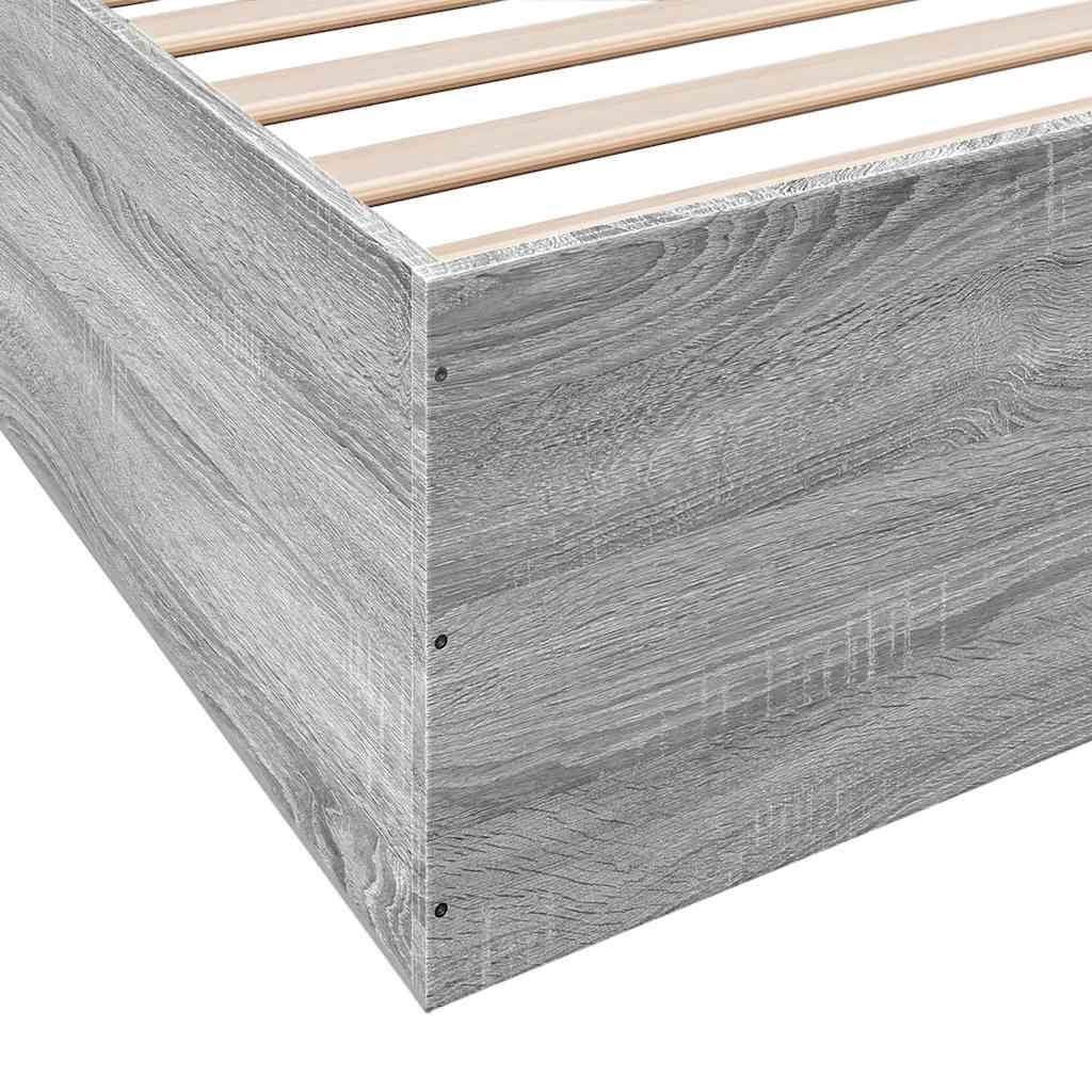 Bed Frame without Mattress Grey Sonoma 200x200 cm