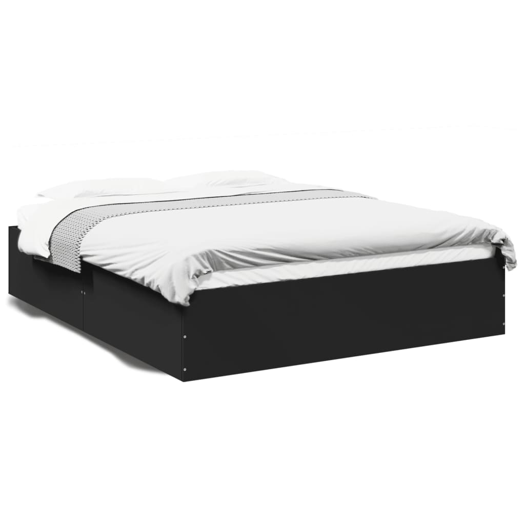 Bed Frame without Mattress Black 150x200 cm