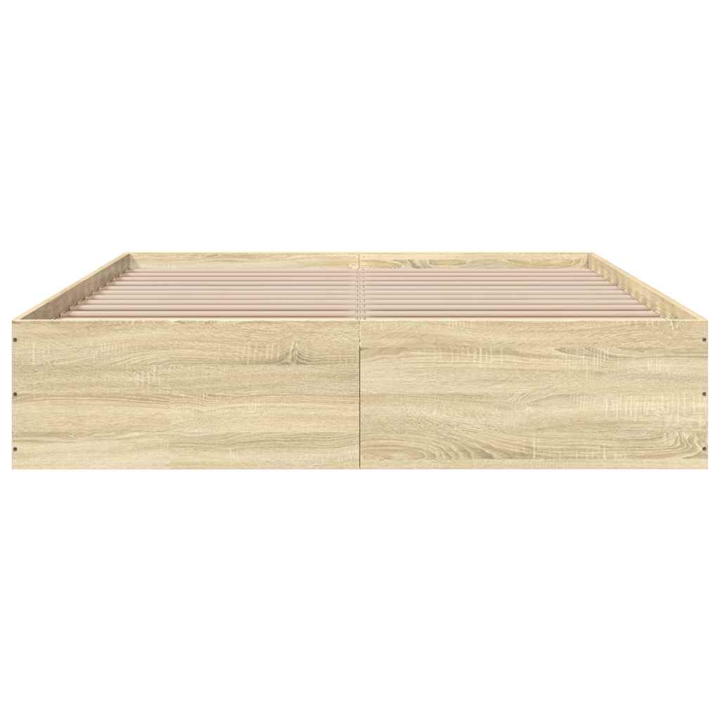 Bed Frame without Mattress Sonoma Oak 150x200 cm