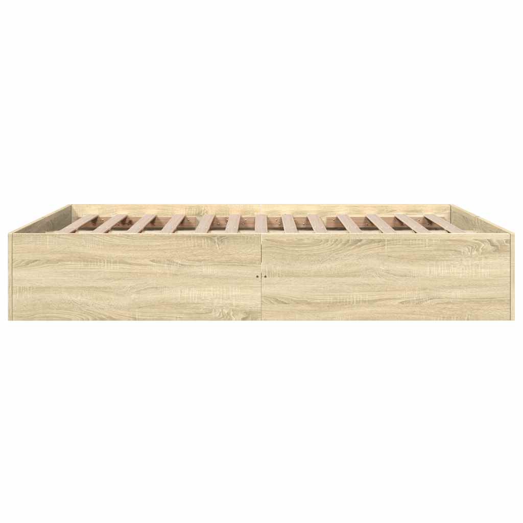 Bed Frame without Mattress Sonoma Oak 150x200 cm