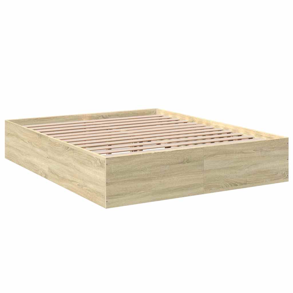 Bed Frame without Mattress Sonoma Oak 150x200 cm