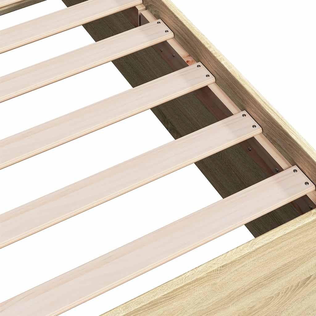 Bed Frame without Mattress Sonoma Oak 150x200 cm