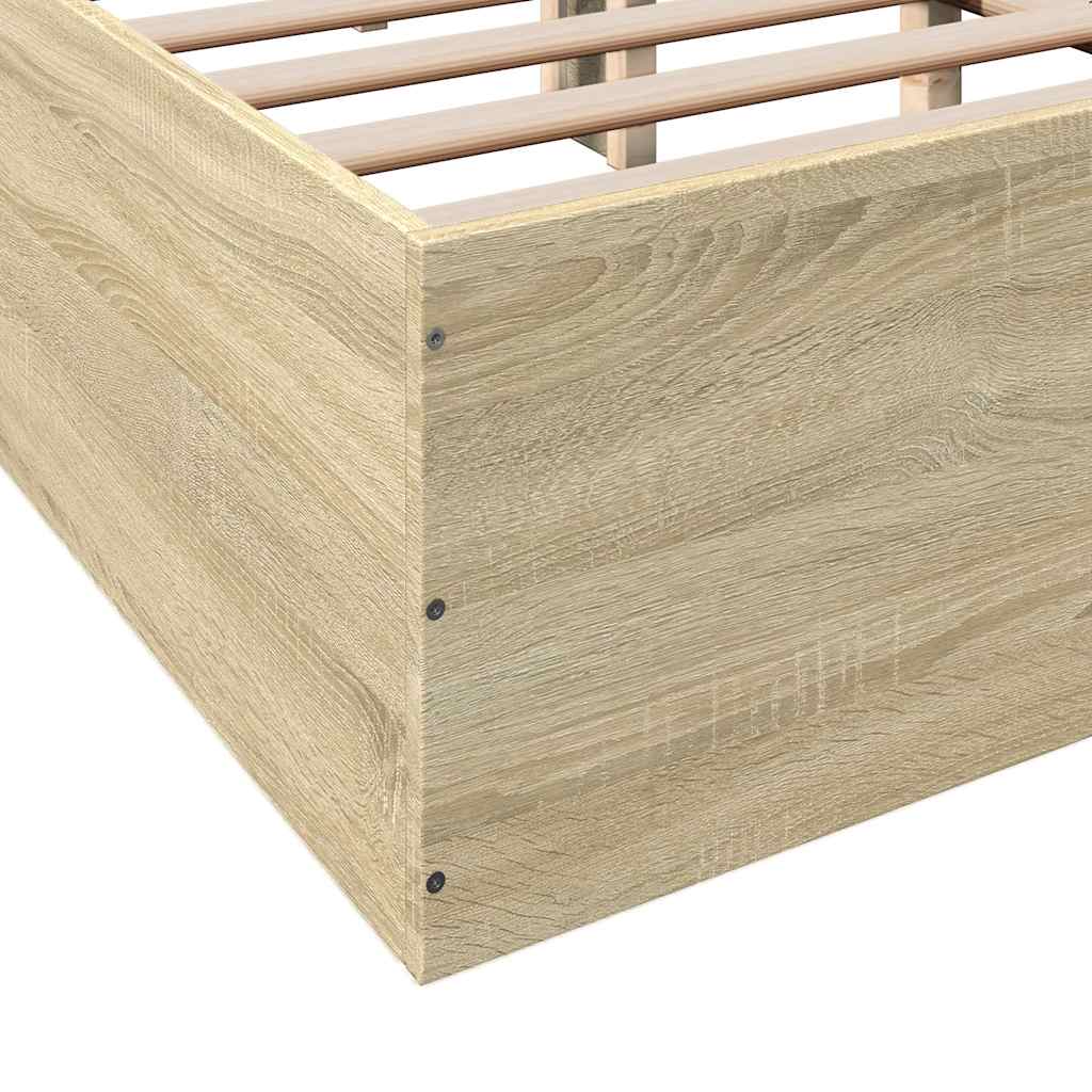 Bed Frame without Mattress Sonoma Oak 150x200 cm