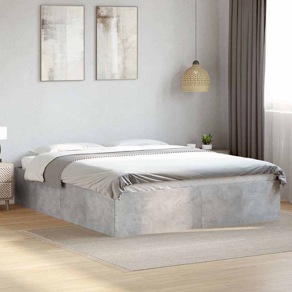 Bed Frame without Mattress Concrete Grey 150x200 cm