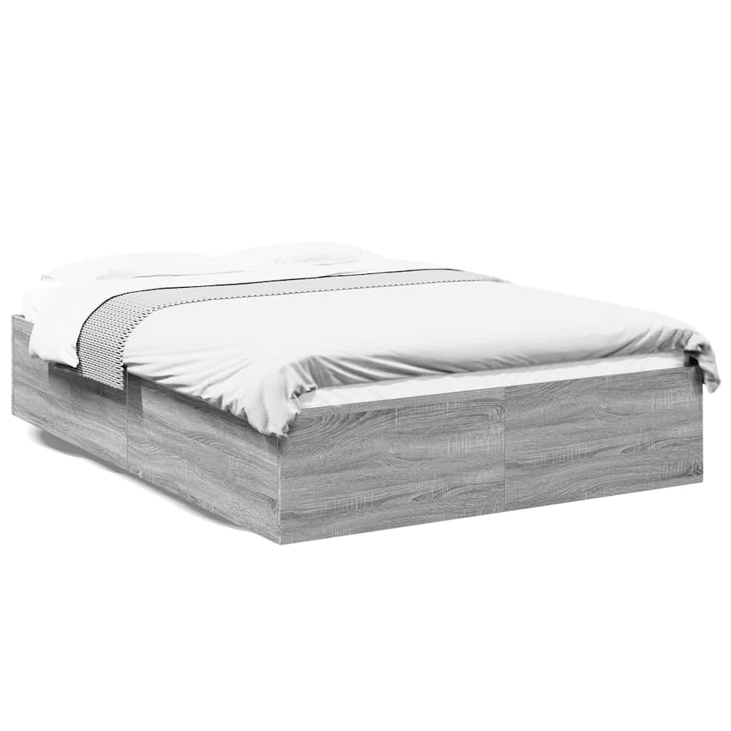 Bed Frame without Mattress Grey Sonoma 150x200 cm