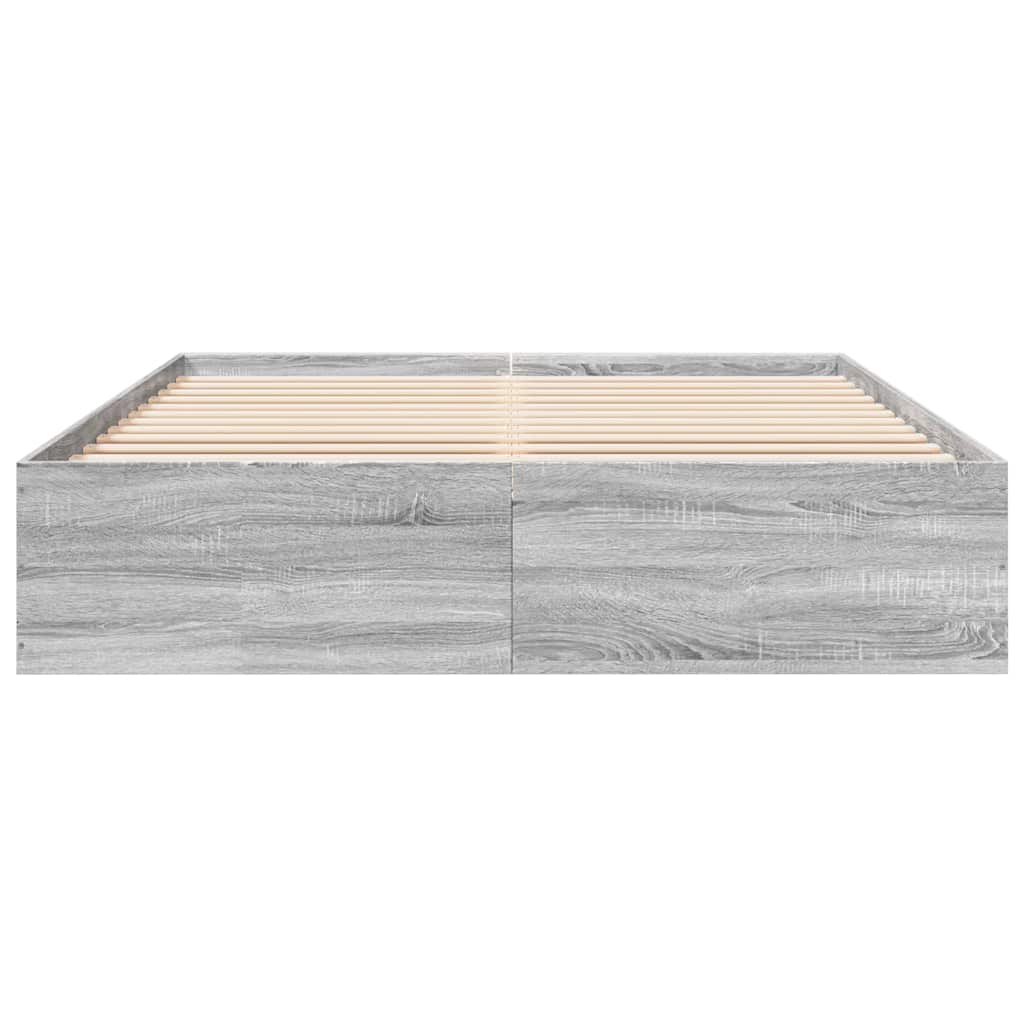 Bed Frame without Mattress Grey Sonoma 150x200 cm