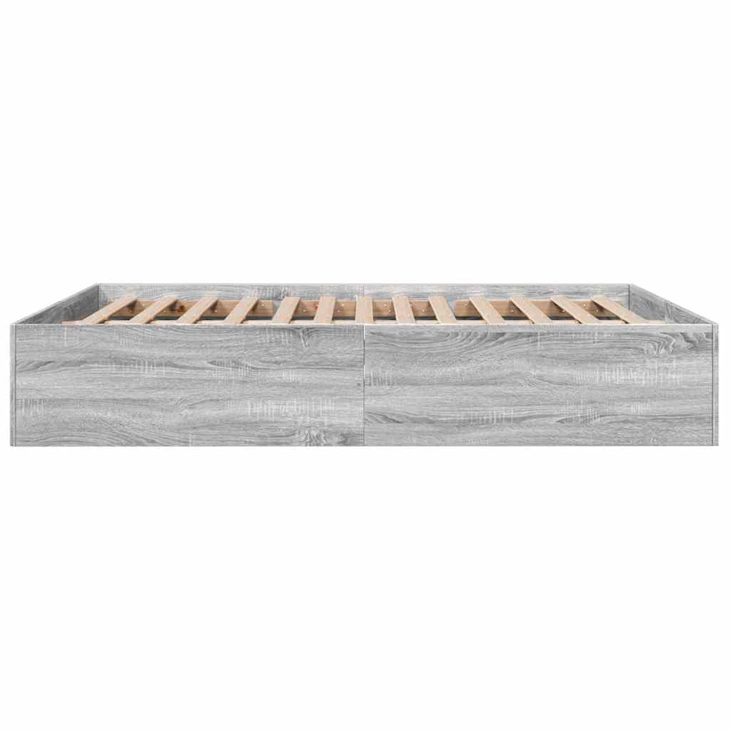 Bed Frame without Mattress Grey Sonoma 150x200 cm