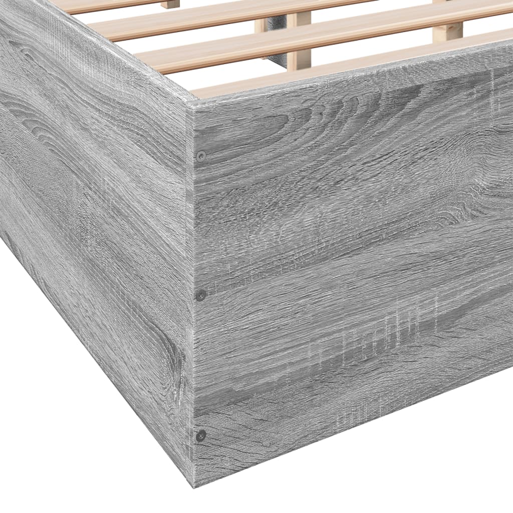 Bed Frame without Mattress Grey Sonoma 150x200 cm
