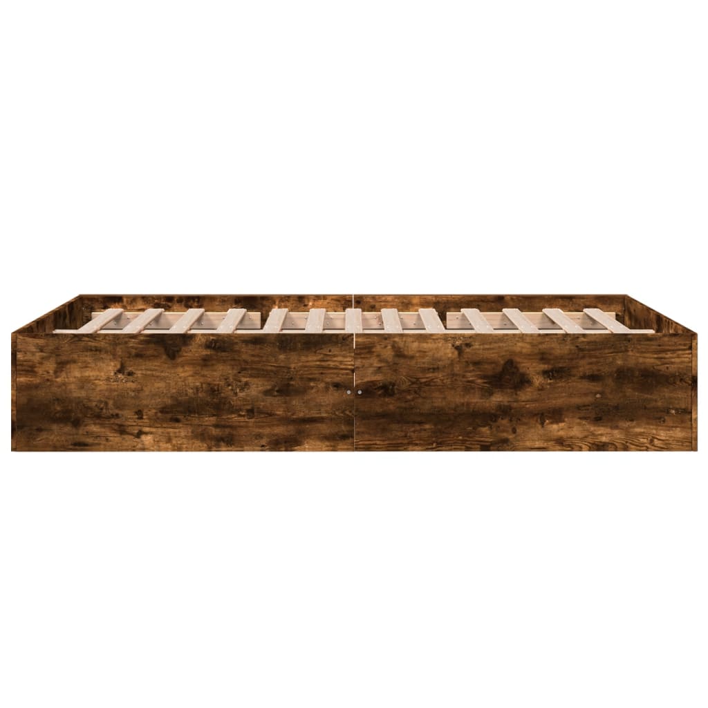 Bed Frame without Mattress Smoked Oak 120x200 cm