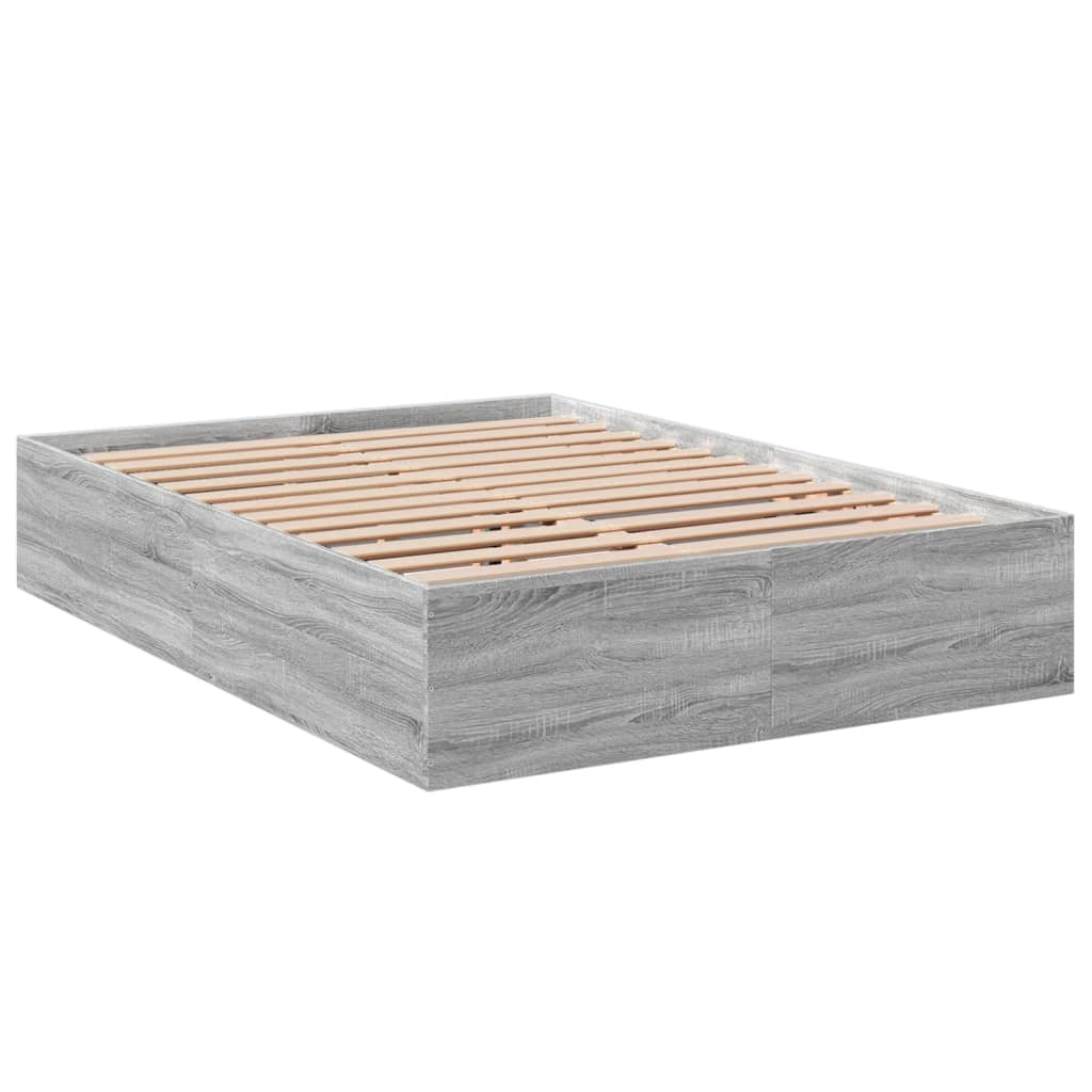 vidaXL Bed Frame without Mattress Grey Sonoma 140x190 cm