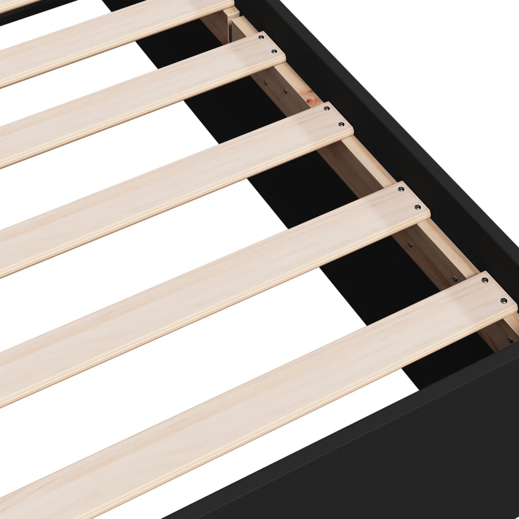Bed Frame without Mattress Black 135x190 cm Double
