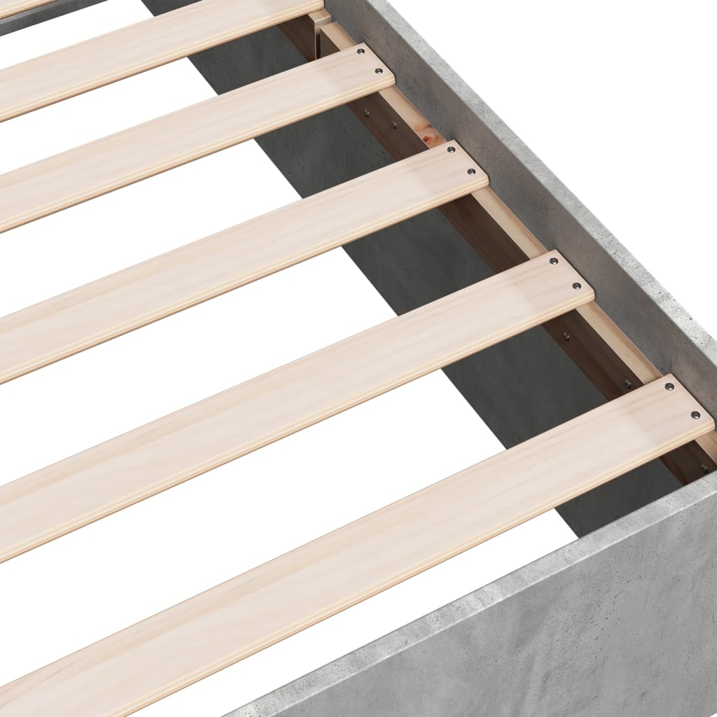 Bed Frame without Mattress Concrete Grey 135x190 cm Double