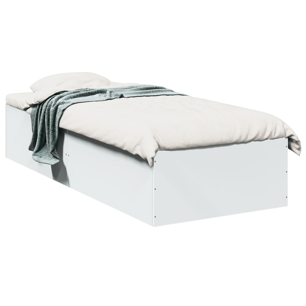 Bed Frame without Mattress White 100x200 cm