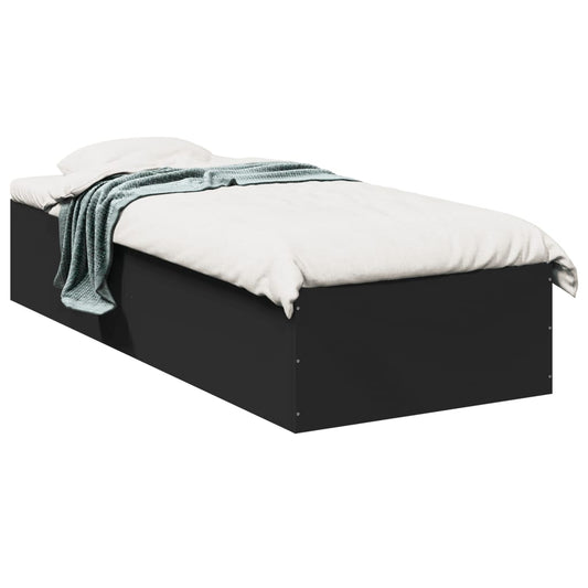 vidaXL Bed Frame without Mattress Black 100x200 cm