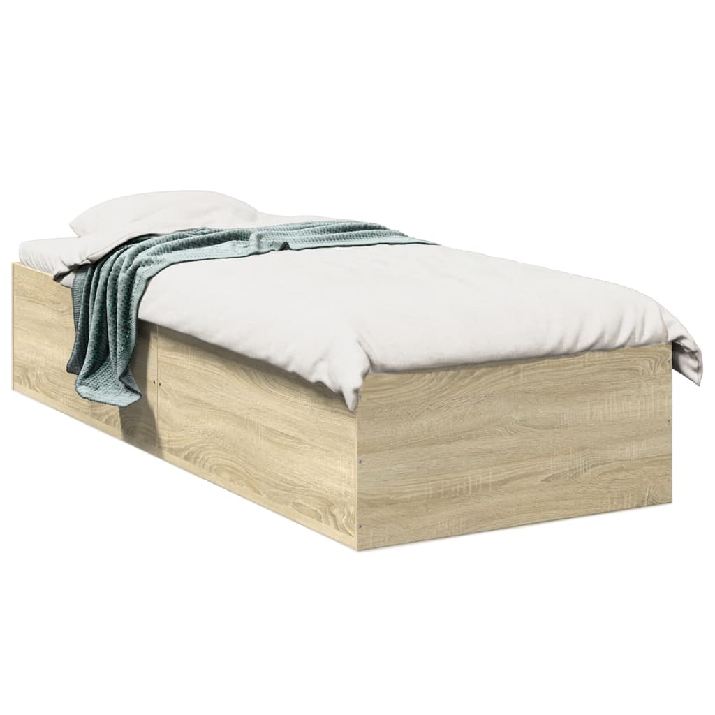 Bed Frame without Mattress Sonoma Oak 100x200 cm