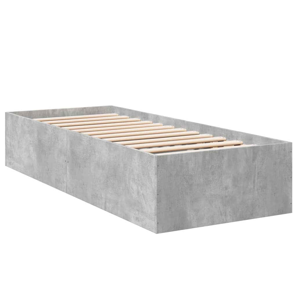 Bed Frame without Mattress Concrete Grey 100x200 cm