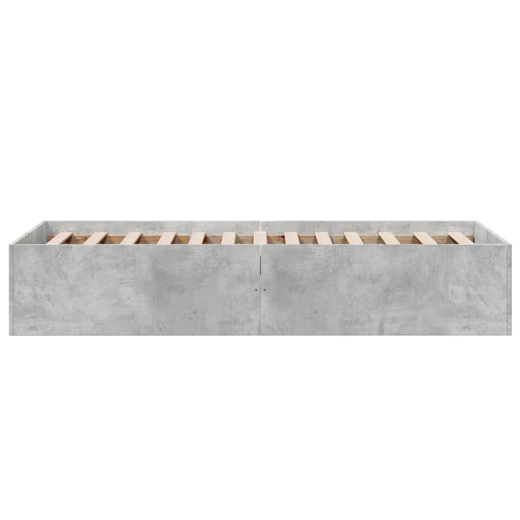 Bed Frame without Mattress Concrete Grey 100x200 cm