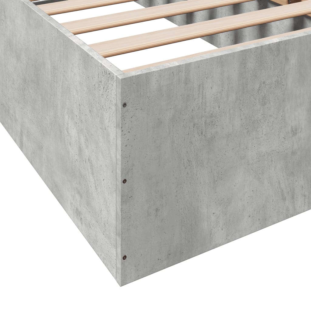 Bed Frame without Mattress Concrete Grey 100x200 cm