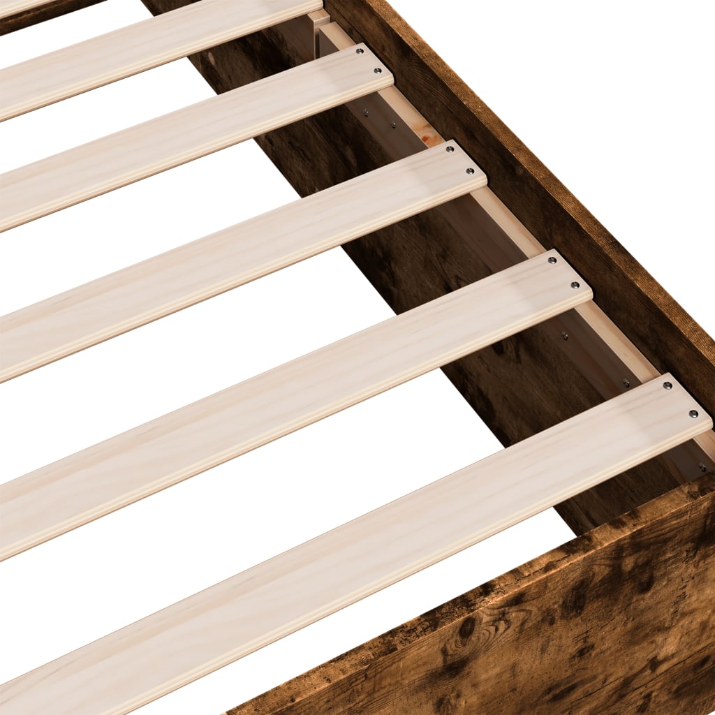 Bed Frame without Mattress Smoked Oak 100x200 cm